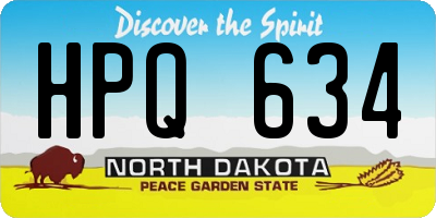 ND license plate HPQ634