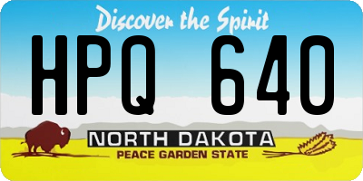 ND license plate HPQ640