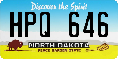 ND license plate HPQ646