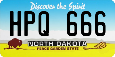 ND license plate HPQ666