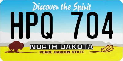 ND license plate HPQ704
