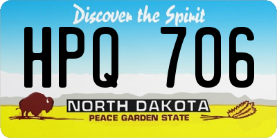 ND license plate HPQ706