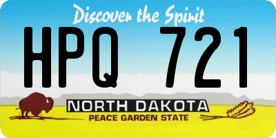 ND license plate HPQ721