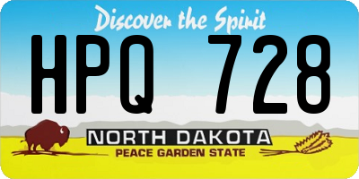 ND license plate HPQ728