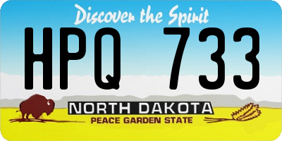 ND license plate HPQ733