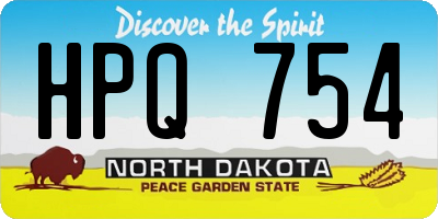 ND license plate HPQ754