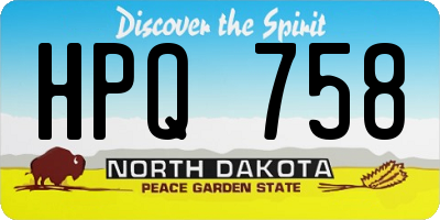 ND license plate HPQ758