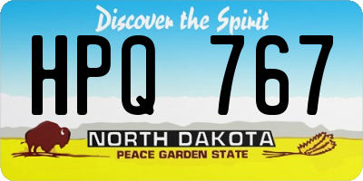 ND license plate HPQ767