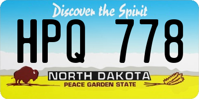 ND license plate HPQ778