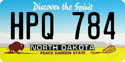 ND license plate HPQ784