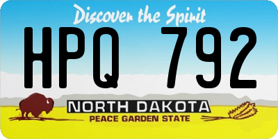 ND license plate HPQ792