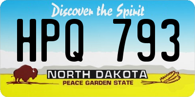 ND license plate HPQ793