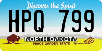 ND license plate HPQ799
