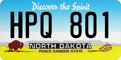 ND license plate HPQ801