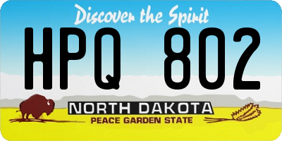 ND license plate HPQ802
