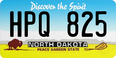 ND license plate HPQ825