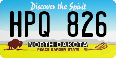 ND license plate HPQ826