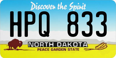 ND license plate HPQ833