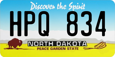 ND license plate HPQ834