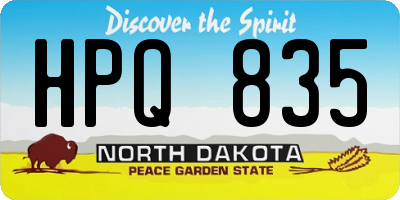 ND license plate HPQ835