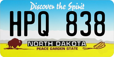 ND license plate HPQ838