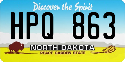 ND license plate HPQ863