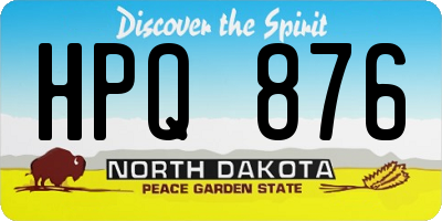 ND license plate HPQ876