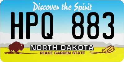 ND license plate HPQ883