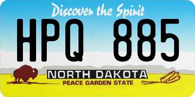 ND license plate HPQ885