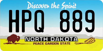 ND license plate HPQ889
