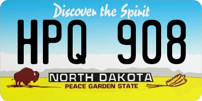 ND license plate HPQ908