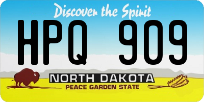 ND license plate HPQ909