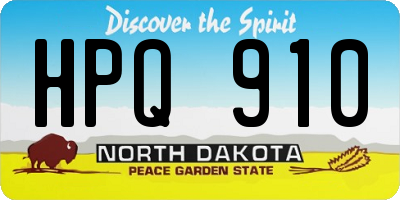 ND license plate HPQ910
