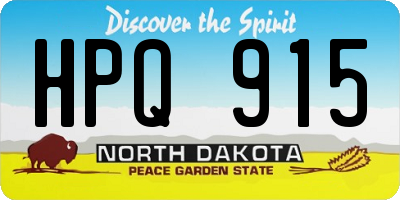 ND license plate HPQ915