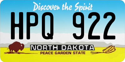 ND license plate HPQ922