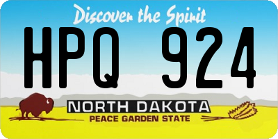 ND license plate HPQ924