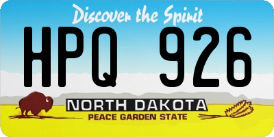 ND license plate HPQ926