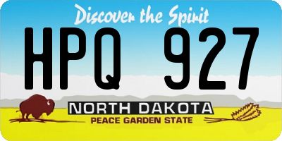 ND license plate HPQ927