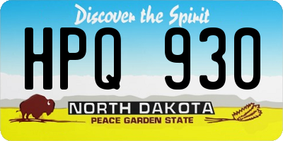 ND license plate HPQ930