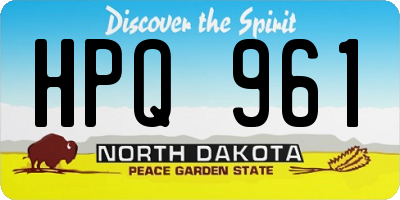ND license plate HPQ961