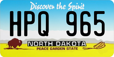 ND license plate HPQ965