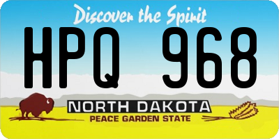 ND license plate HPQ968