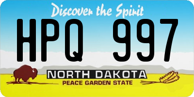 ND license plate HPQ997