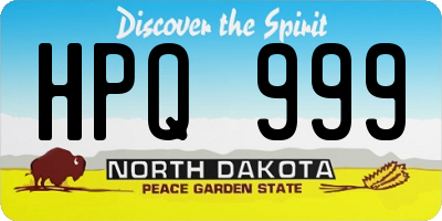 ND license plate HPQ999