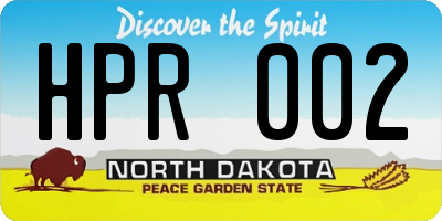 ND license plate HPR002