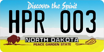 ND license plate HPR003