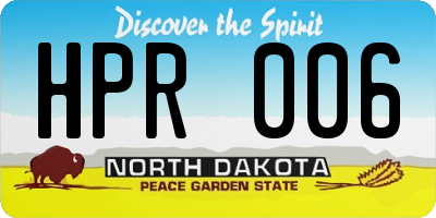 ND license plate HPR006