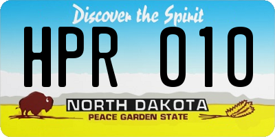 ND license plate HPR010