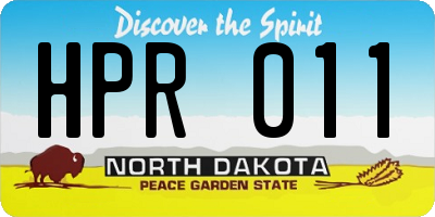 ND license plate HPR011