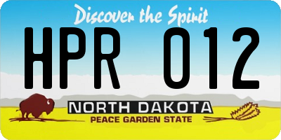 ND license plate HPR012